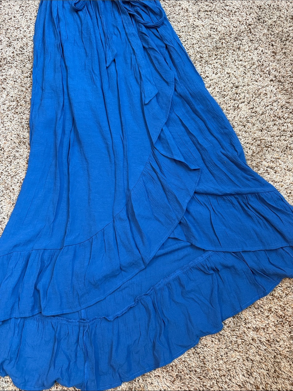 VENUS Cobalt Blue Maxi Dress with Tie Waist - Picture 2 of 5